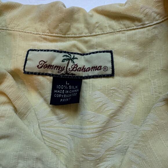Tommy Bahama Men's Short Sleeve Button Up 100% Silk Shirt Hawaiian‎ L Yellow - Picture 3 of 8